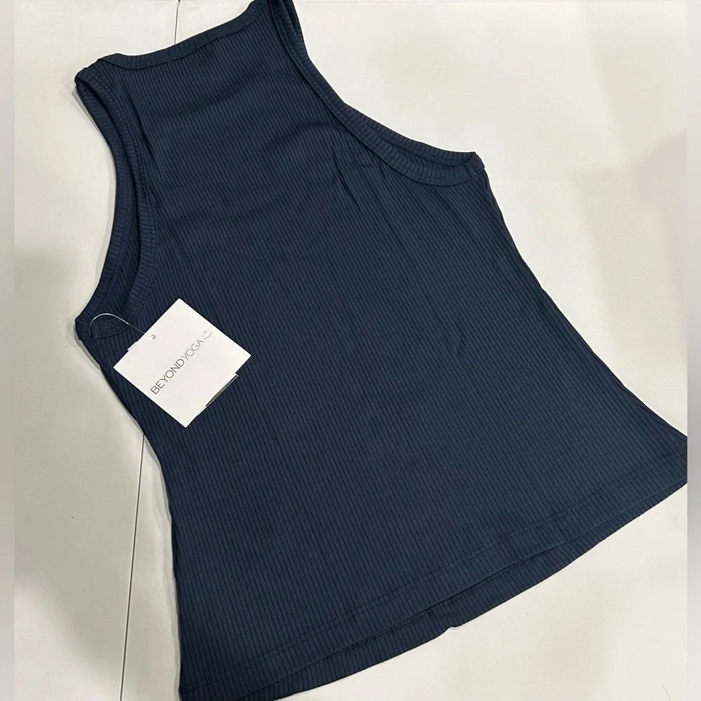 Beyond Yoga Women's XL Formation Tank Navy Blue NWT High Neckline